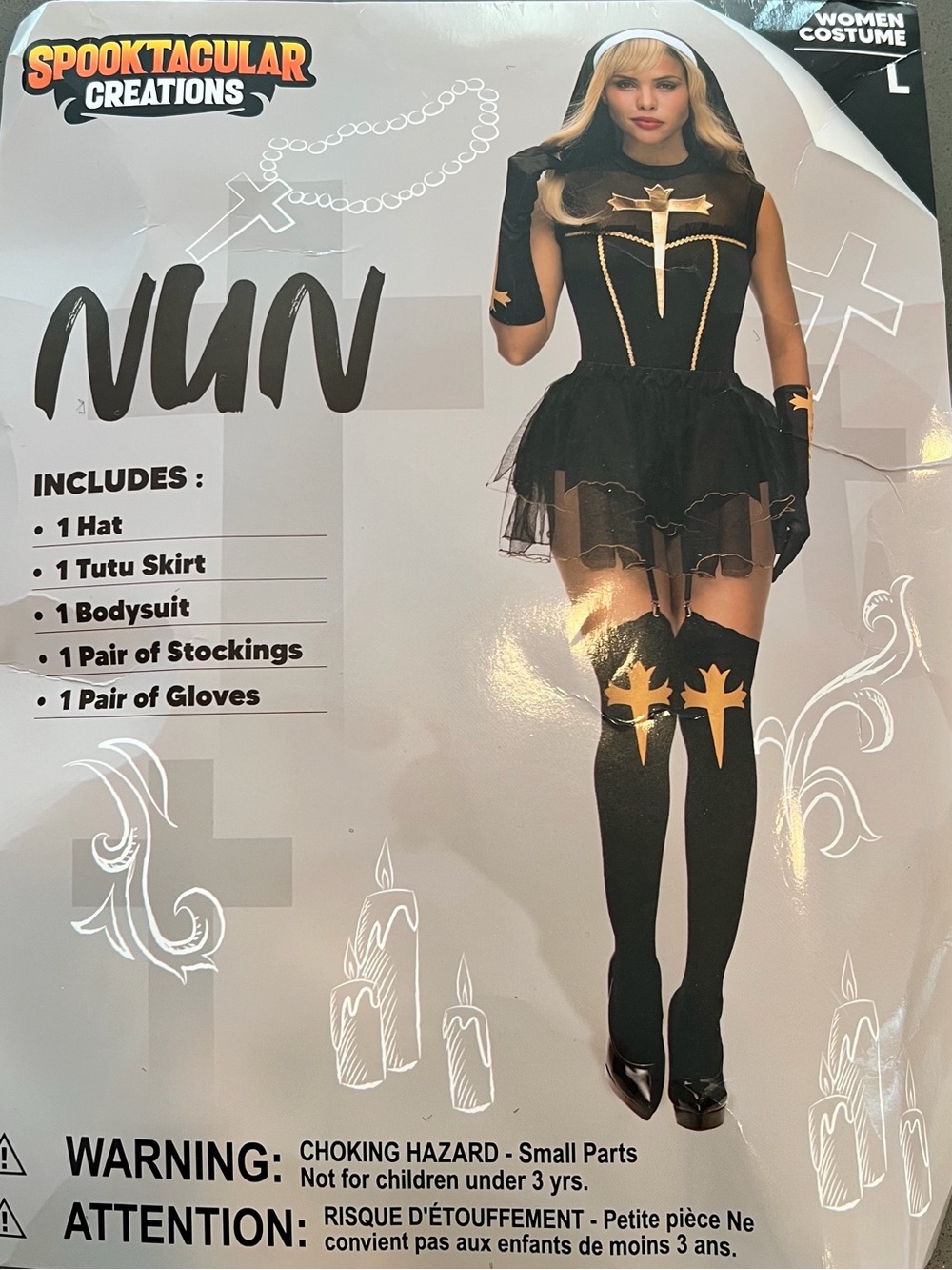Sexy Nun Costume Cosplay Size Large Spooktacular Creations Halloween EUC